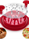 Pulled Chicken Shredder with Clear Lid Ergonomic Handle Quickly Tear Meat Grinder